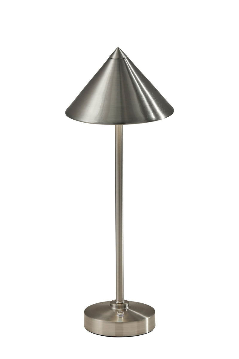 Ritchie LED Cordless Table Lamp in Brushed Steel