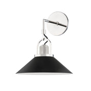 Syosset Wall Sconce in Polished Nickel / Black