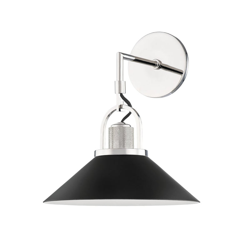 Syosset Wall Sconce in Polished Nickel / Black