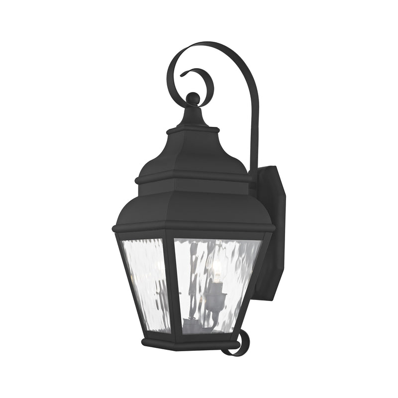 Exeter 2-Light Medium Outdoor Wall Lantern in Black