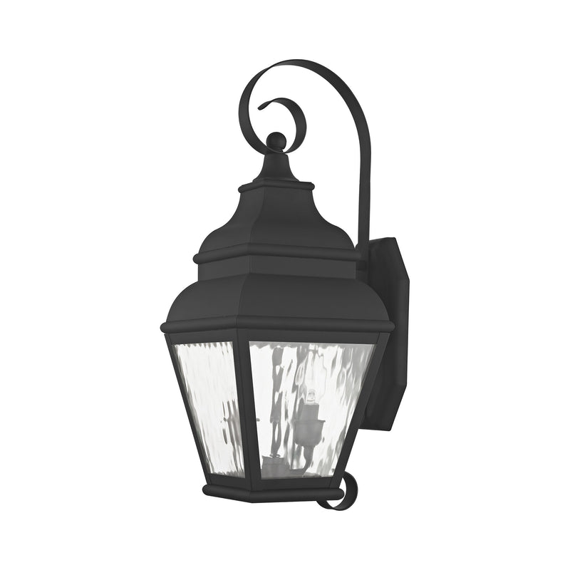 Exeter 2-Light Medium Outdoor Wall Lantern in Black