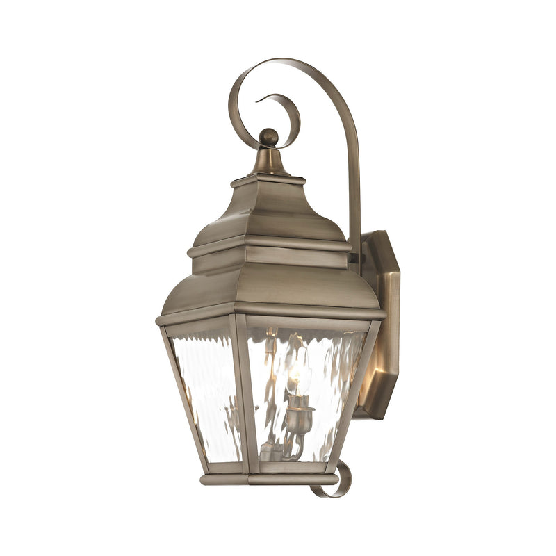 Exeter 2-Light Medium Outdoor Wall Lantern in Vintage Pewter