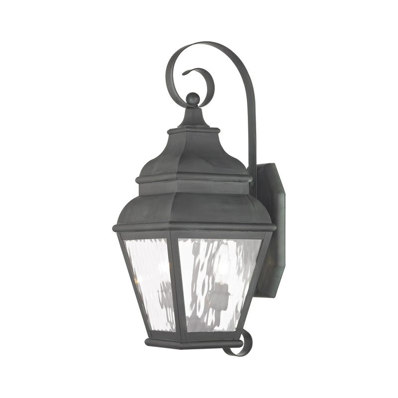 Exeter 2-Light Medium Outdoor Wall Lantern in Charcoal