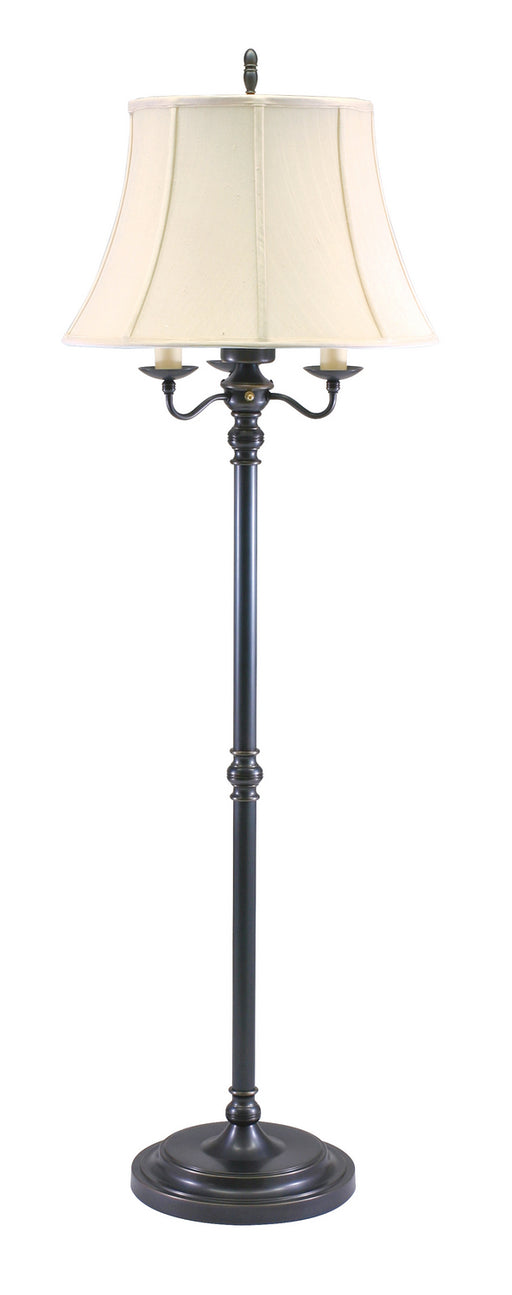 Newport 63 Inch Oil Rubbed Bronze Bridge Floor Lamp with Off-White Linen Softback Shade