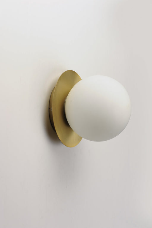 Vesper 7" 1 Light Wall Sconce in Satin Brass / Black