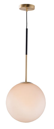 Vesper 1 Light Pendant in Satin Brass / Black