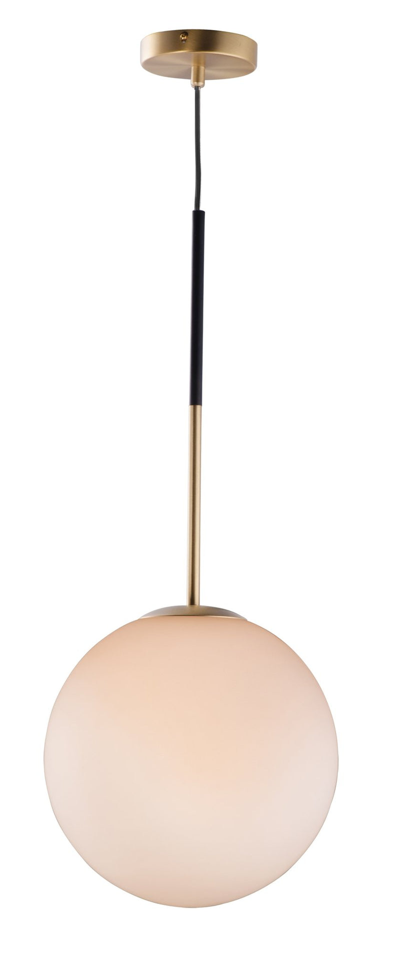 Vesper 1 Light Pendant in Satin Brass / Black