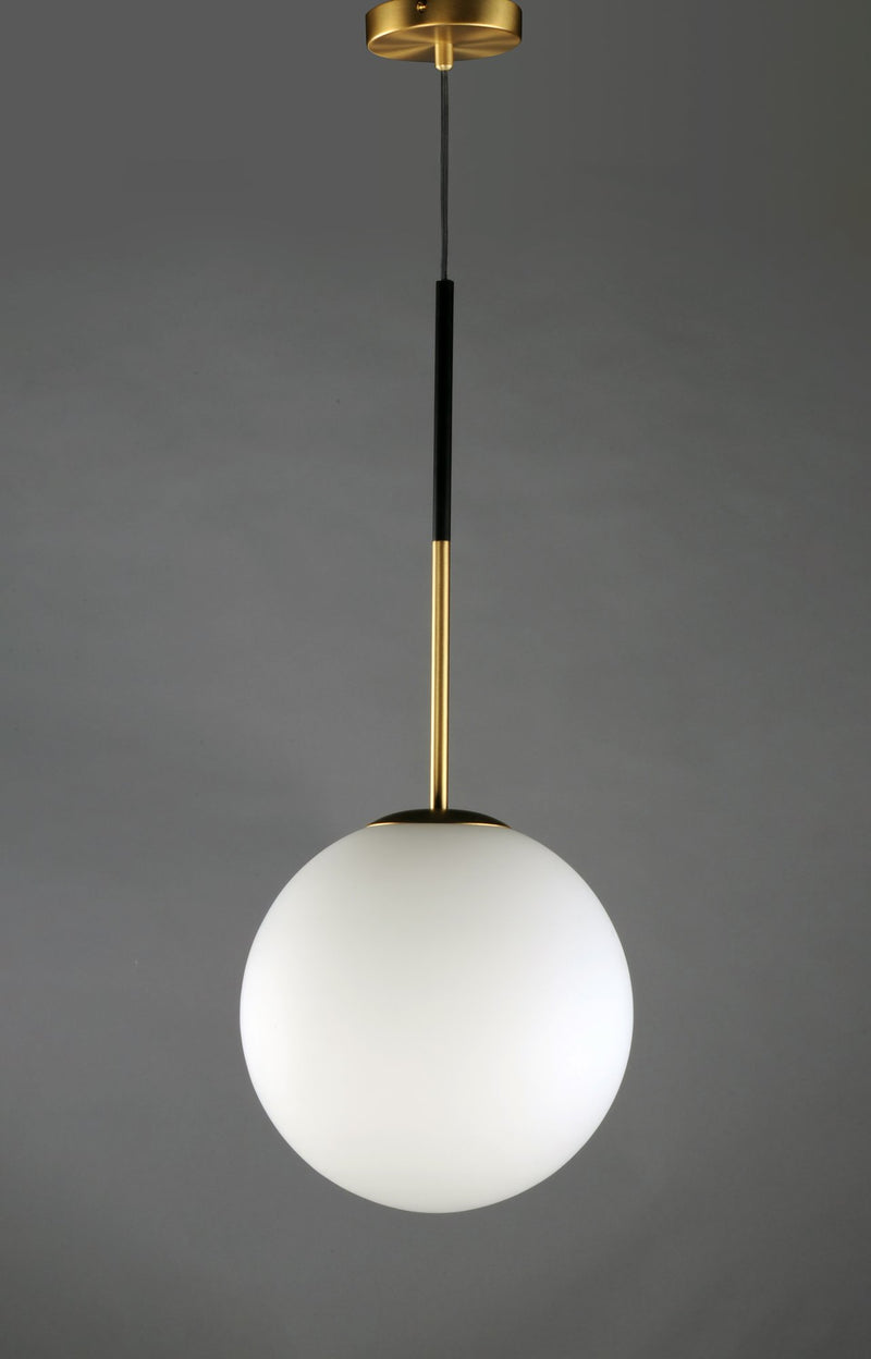 Vesper 1 Light Pendant in Satin Brass / Black