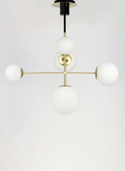 Vesper 5 Light Chandelier in Satin Brass / Black