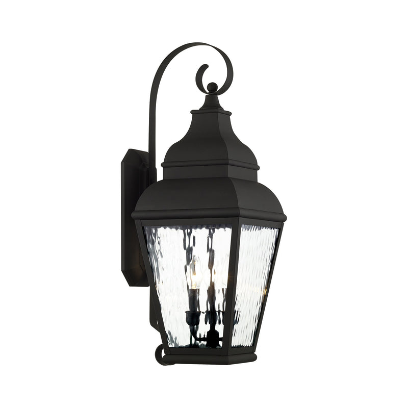 Exeter 3-Light Large Outdoor Wall Lantern in Black