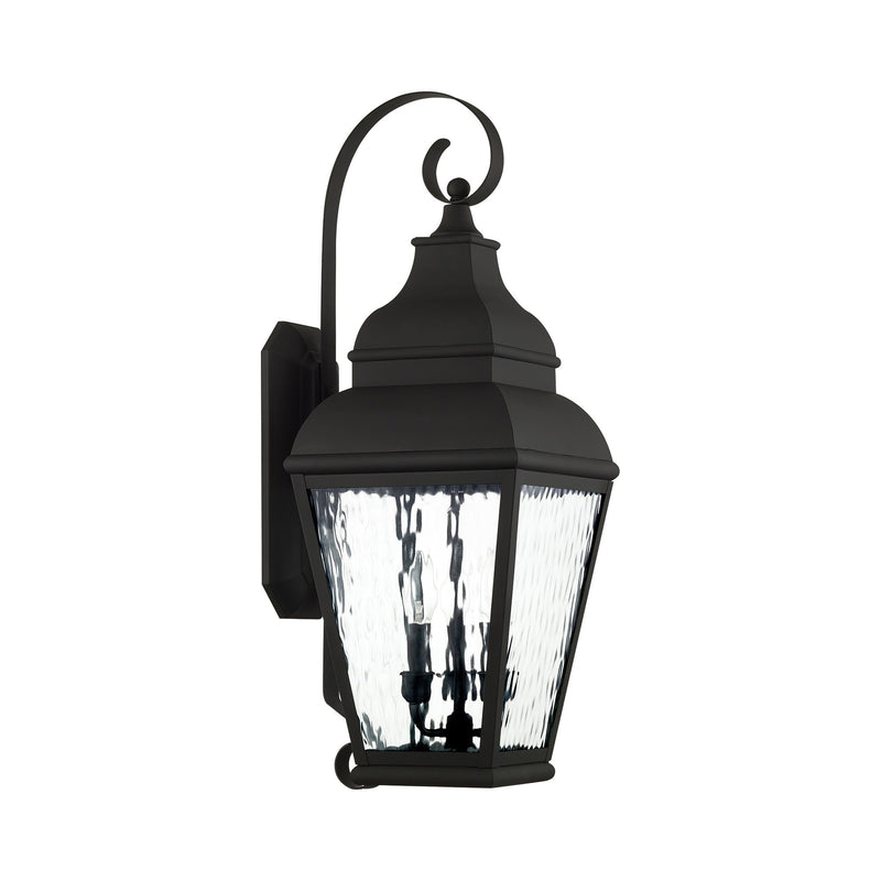 Exeter 3-Light Large Outdoor Wall Lantern in Black