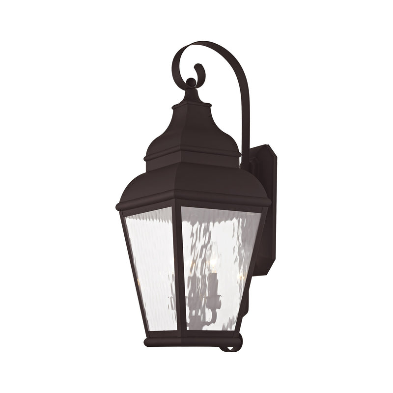 Exeter 3-Light Large Outdoor Wall Lantern in Bronze