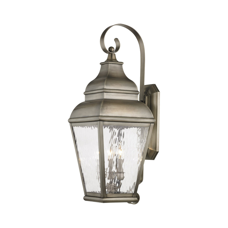 Exeter 3-Light Large Outdoor Wall Lantern in Vintage Pewter