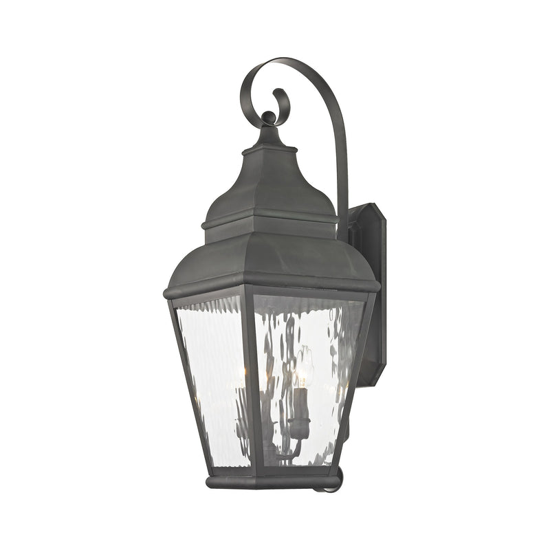 Exeter 3-Light Large Outdoor Wall Lantern in Charcoal