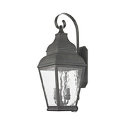 Exeter 3-Light Large Outdoor Wall Lantern in Charcoal