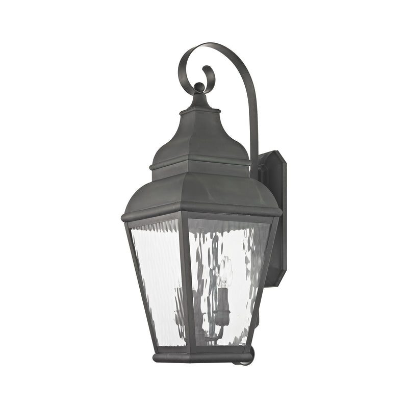 Exeter 3-Light Large Outdoor Wall Lantern in Charcoal
