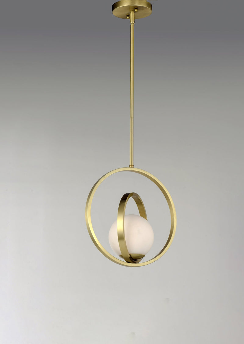 Coronet 12" Pendant in Satin Brass