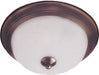 Essentials 1-Light Flush Mount in Oil Rubbed Bronze with Frosted Glass - Lamps Expo