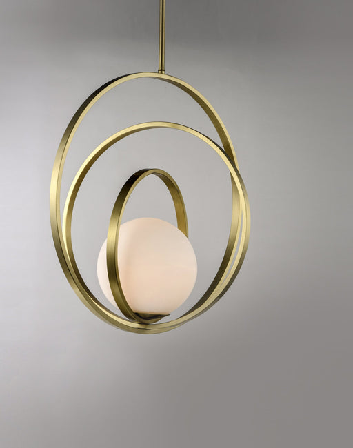 Coronet 20.5" Pendant in Satin Brass