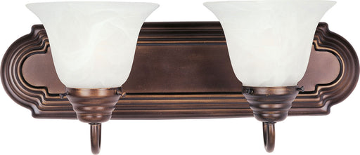 8012MROI - Essentials 2-Light Bath Vanity in Oil Rubbed Bronze with Marble Glass by Maxim Lighting