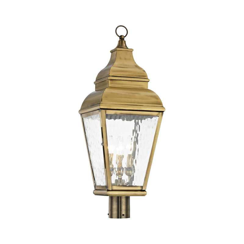 Exeter 3-Light Large Outdoor Post Light in Antique Brass