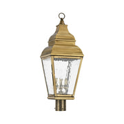 Exeter 3-Light Large Outdoor Post Light in Antique Brass