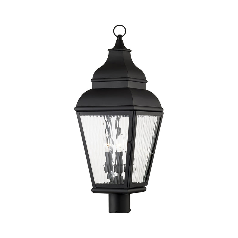 Exeter 3-Light Large Outdoor Post Light in Black