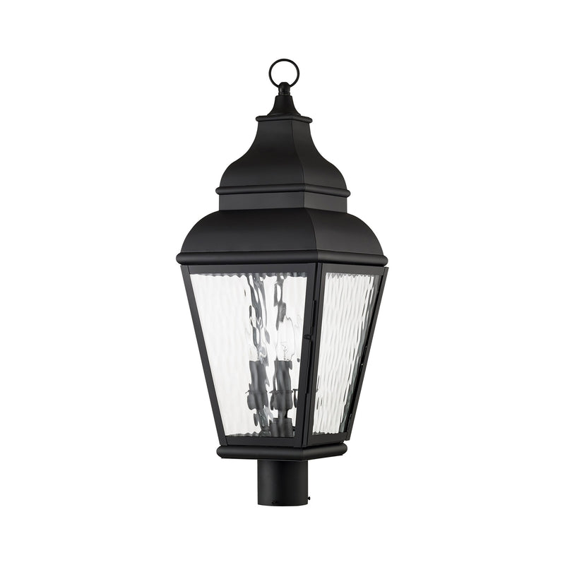 Exeter 3-Light Large Outdoor Post Light in Black