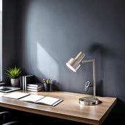 Rowe Desk Lamp in Brushed Steel