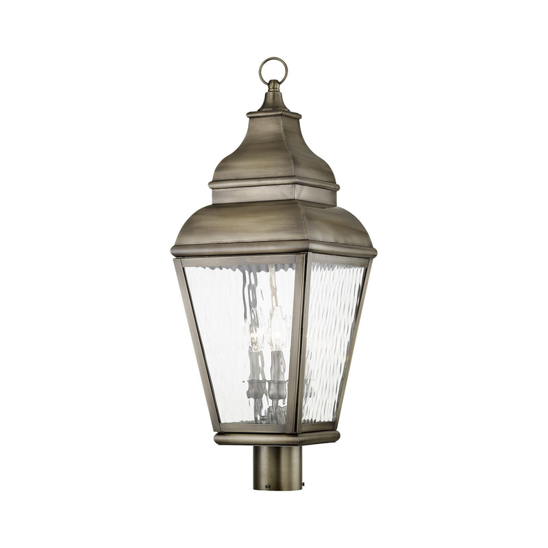 Exeter 3-Light Large Outdoor Post Light in Vintage Pewter