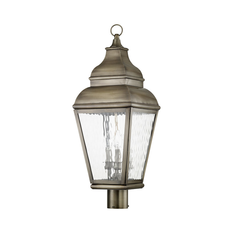 Exeter 3-Light Large Outdoor Post Light in Vintage Pewter