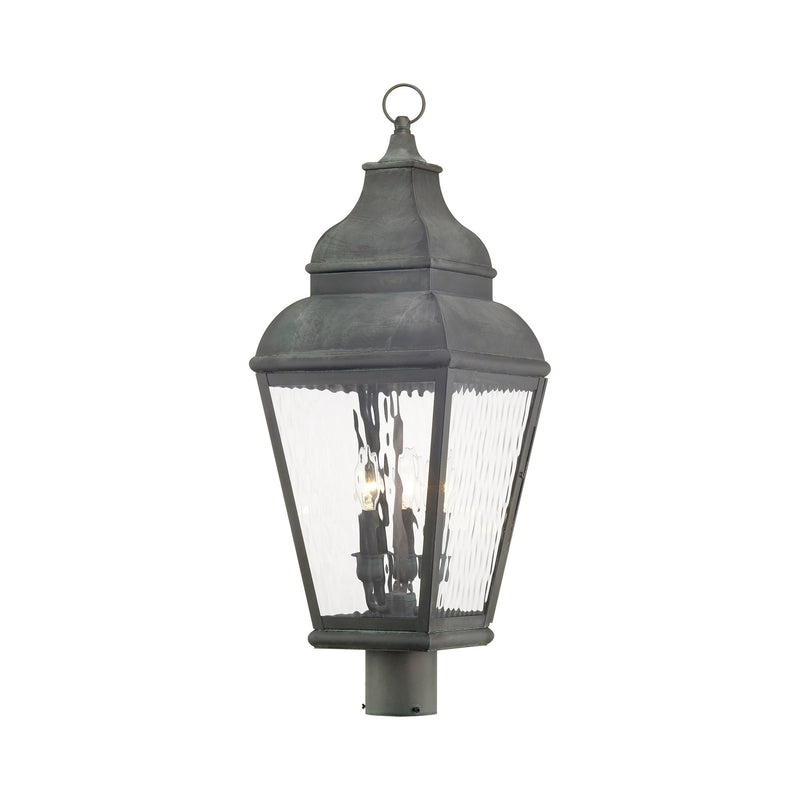 Exeter 3-Light Large Outdoor Post Light in Charcoal