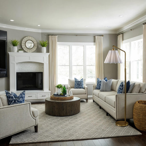 Lyra Arc Floor Lamp in Antique Brass