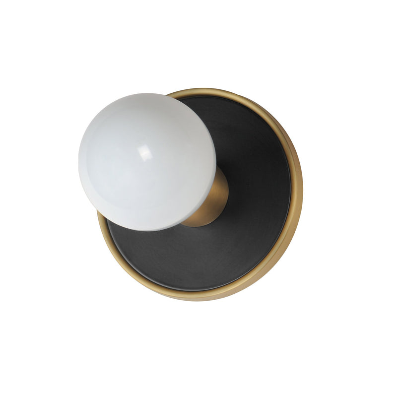 Hollywood 1 Light Wall Sconce in Black / Natural Aged Brass