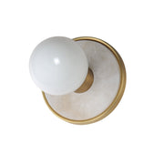 Hollywood 1 Light Wall Sconce in White Alabaster / Natural Aged Brass