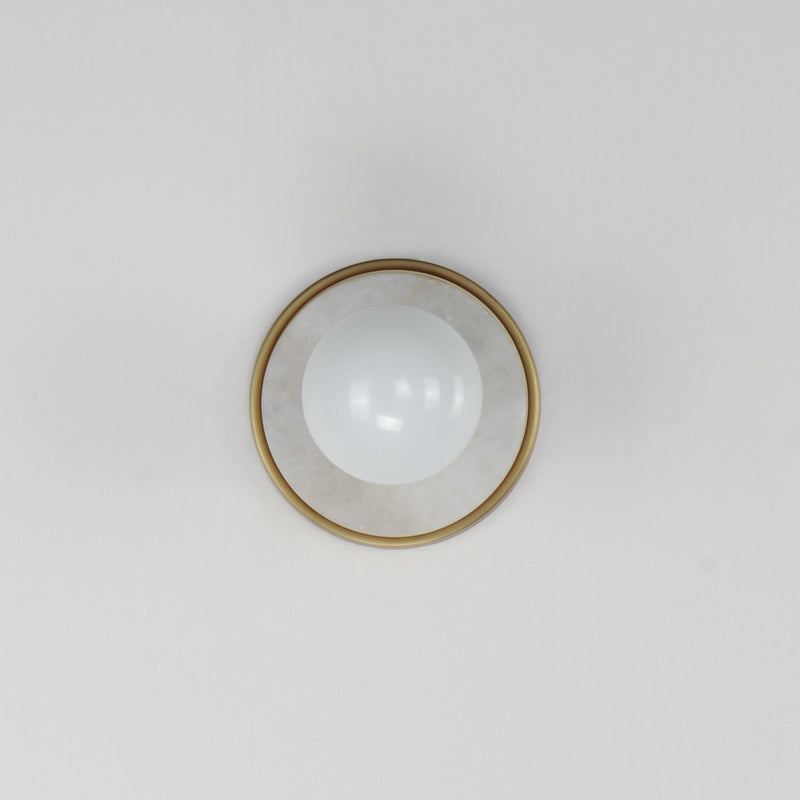 Hollywood 1 Light Wall Sconce in White Alabaster / Natural Aged Brass