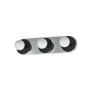 Hollywood 3 Light Bath Vanity in Black / Polished Chrome