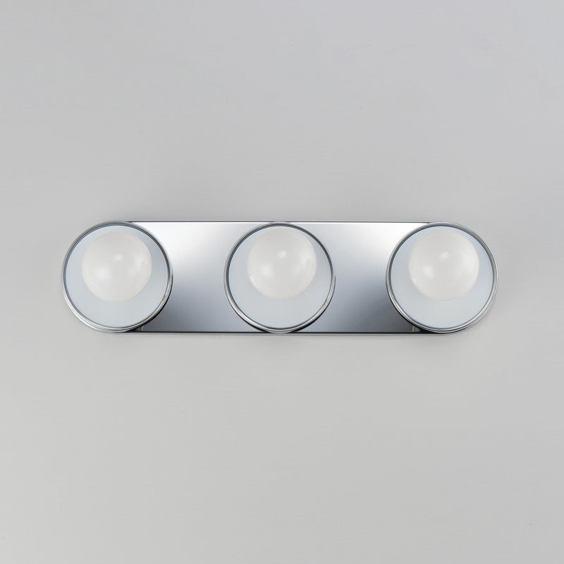 Hollywood 3 Light Bath Vanity in Black / Polished Chrome