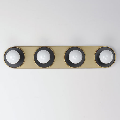 Hollywood 4 Light Bath Vanity in Black / Natural Aged Brass