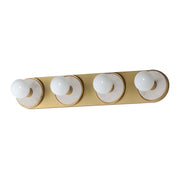 Hollywood 4 Light Bath Vanity in White Alabaster / Natural Aged Brass