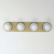 Hollywood 4 Light Bath Vanity in White Alabaster / Natural Aged Brass