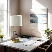 Wyatt Desk Lamp in Antique Brass