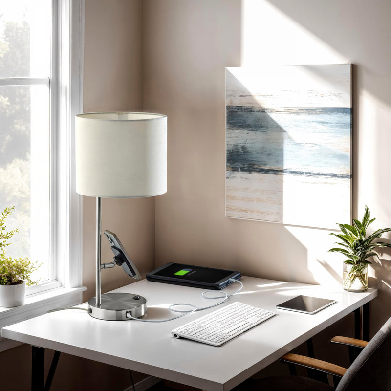 Wyatt Desk Lamp in Brushed Steel
