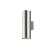 Outpost 2 Light 15" Tall Outdoor Wall Sconce in Brushed Aluminum
