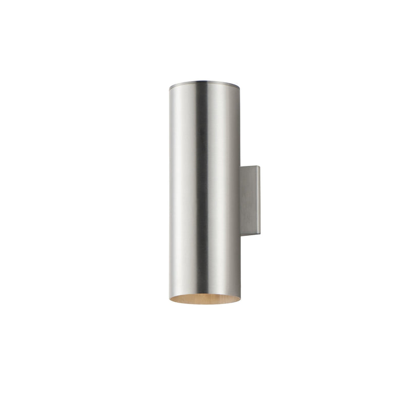 Outpost 2 Light 15" Tall Outdoor Wall Sconce in Brushed Aluminum