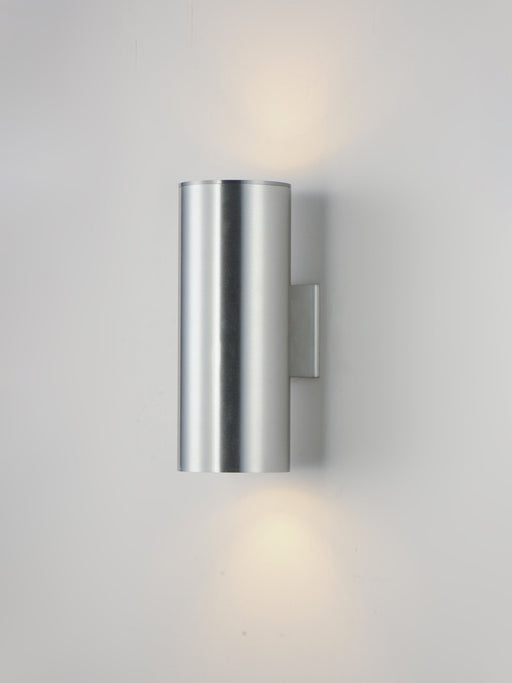 Outpost 2 Light 15" Tall Outdoor Wall Sconce in Brushed Aluminum