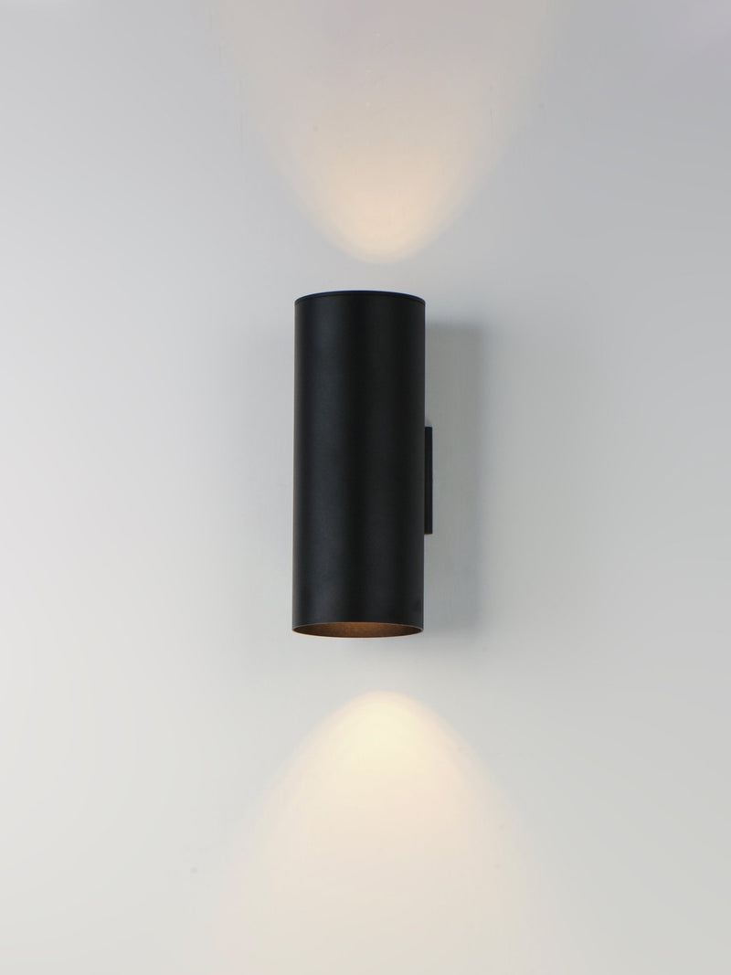 Outpost 2 Light 15" Tall Outdoor Wall Sconce in Black