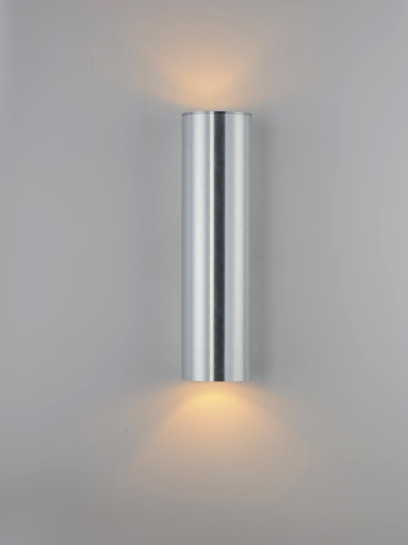 Outpost 2 Light 22" Tall Outdoor Wall Sconce in Brushed Aluminum