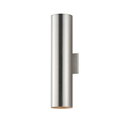 Outpost 2 Light 6" Wide x 22" Tall Outdoor Wall Sconce in Brushed Aluminum