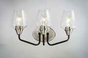 Goblet 18" 3 Light Bath Vanity in Black / Satin Nickel